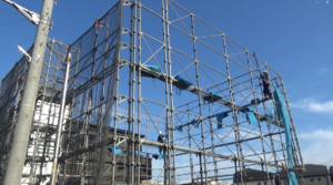 足場,ビケ,現場,BX,部材,メッシュシート